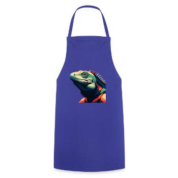 Iguana Cartoon Character Colorful Pet Animal - Cooking Apron - royal blue - Front - AI Model Male 185 dark (185cm)