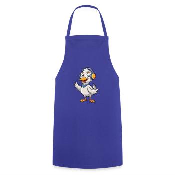 Gans Lustige Zeichentrickfigur Kopfhörer Musik - Kochschürze - Royalblau - Vorne - AI Model Male 185 dark (185cm)