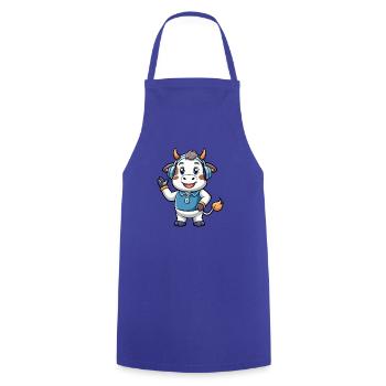 Kuh Lustige Cartoon Figur Kopfhörer Musik - Kochschürze - Royalblau - Vorne - AI Model Male 185 dark (185cm)