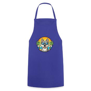 Schwedischer Elchhund Hunderasse Cartoon Sonnenbrille Strand - Kochschürze - Royalblau - Vorne - AI Model Male 185 dark (185cm)