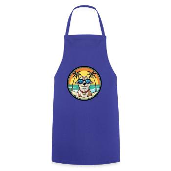 Seskar phoque chien race dessin animé lunettes de soleil plage - Tablier de cuisine - bleu royal - Devant - AI Model Male 185 dark (185cm)