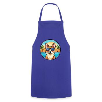 Norwegische Lundehund Hunderasse Cartoon Sonnenbrille - Kochschürze - Royalblau - Vorne - AI Model Male 185 dark (185cm)