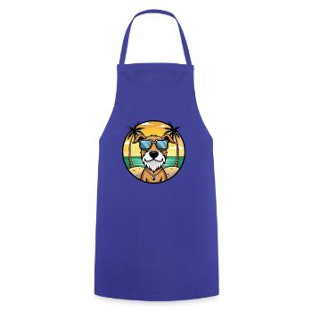 Istrischer Drahthaarhund Hunderasse Cartoon Beach - Kochschürze - Royalblau - Vorne - AI Model Male 185 dark (185cm)