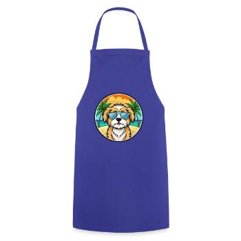Lhasa Apso Hunderasse Cartoon Sonnenbrille Strand - Kochschürze - Royalblau - Vorne - AI Model Male 185 dark (185cm)