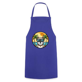 Bully Kutta Chien Race Dessin Animé Lunettes De Soleil Plage - Tablier de cuisine - bleu royal - Devant - AI Model Male 185 dark (185cm)