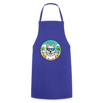 Weißer Schäferhund Hunderasse Cartoon Sonnenbrille Strand - Kochschürze - Royalblau - Vorne - AI Model Male 185 dark (185cm)