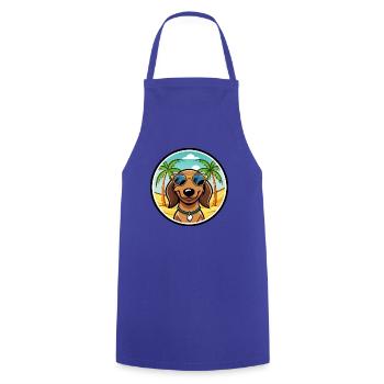 Teckel de Westphalie Race De Chien Dessin Animé Plage - Tablier de cuisine - bleu royal - Devant - AI Model Male 185 dark (185cm)