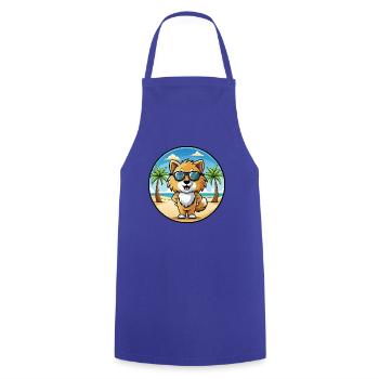 Spielzeug Deutscher Spitz Hund Rasse Cartoon Sonnenbrille Strand - Kochschürze - Royalblau - Vorne - AI Model Male 185 dark (185cm)