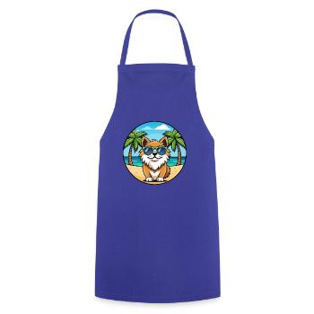 Tibetischer Spaniel Hund Rasse Cartoon Sonnenbrille Strand - Kochschürze - Royalblau - Vorne - AI Model Male 185 dark (185cm)