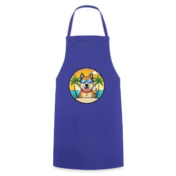 Schäferhund Rasse Cartoon Sonnenbrille Strand - Kochschürze - Royalblau - Vorne - AI Model Male 185 dark (185cm)