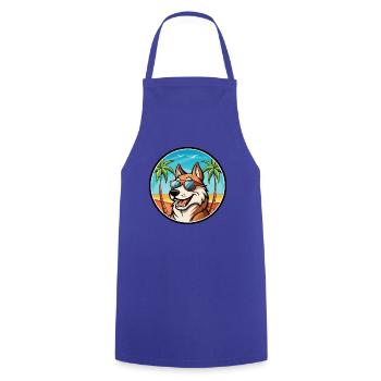 Russischer Jagdhund Rasse Cartoon Sonnenbrille Strand - Kochschürze - Royalblau - Vorne - AI Model Male 185 dark (185cm)