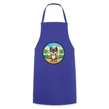 Pointer Dog Breed Cartoon Sunglasses Beach - Cooking Apron - royal blue - Front - AI Model Male 185 dark (185cm)