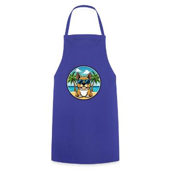 Perro De Presa Mallorquinische Hunderasse Cartoon Beach - Kochschürze - Royalblau - Vorne - AI Model Male 185 dark (185cm)