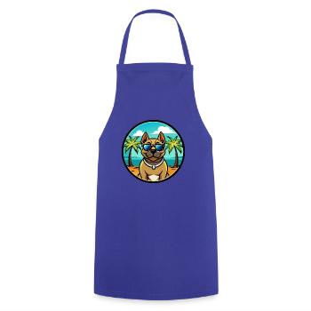 Perro De Presa Canario Hunderasse Cartoon Strand - Kochschürze - Royalblau - Vorne - AI Model Male 185 dark (185cm)