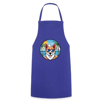Norwegische Lundehund Hunderasse Cartoon Sonnenbrille - Kochschürze - Royalblau - Vorne - AI Model Male 185 dark (185cm)