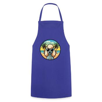 Corded Poodle Dog Breed Cartoon Sunglasses Beach - Cooking Apron - royal blue - Front - AI Model Male 185 dark (185cm)
