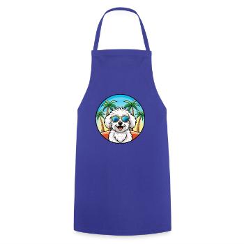 Bichon frisé race de chien dessin animé lunettes de soleil plage - Tablier de cuisine - bleu royal - Devant - AI Model Male 185 dark (185cm)
