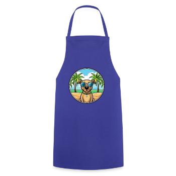 Black Mouth Cur Dog Breed Cartoon Sunglasses Beach - Cooking Apron - royal blue - Front - AI Model Male 185 dark (185cm)