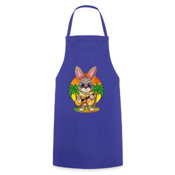 Lunettes de soleil de plage d’été de lapin drôle hawaïenne - Tablier de cuisine - bleu royal - Devant - AI Model Male 185 dark (185cm)