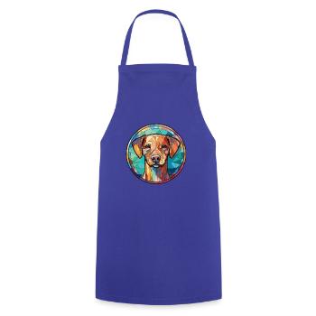 Cao De Castro Laboreiro Hunderasse Aquarellglas - Kochschürze - Royalblau - Vorne - AI Model Male 185 dark (185cm)