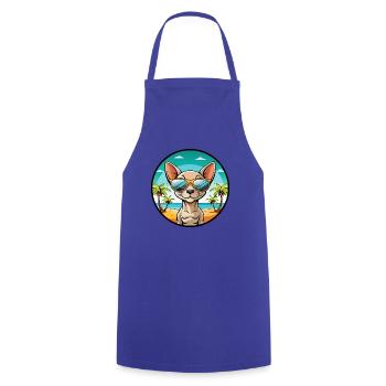 Peterbald Katzenrasse Cartoon Sonnenbrille Strand - Kochschürze - Royalblau - Vorne - AI Model Male 185 dark (185cm)