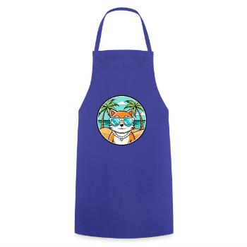 Hantilly Tiffany Cat Breed Cartoon Sunglass Beach - Cooking Apron - royal blue - Front - AI Model Male 185 dark (185cm)