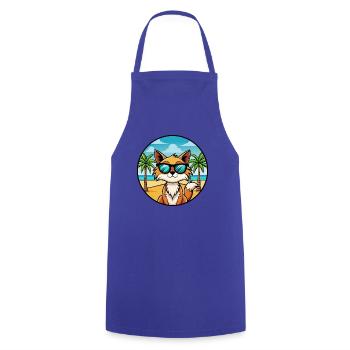 Somali Katzenrasse Cartoon Sonnenbrille Strand - Kochschürze - Royalblau - Vorne - AI Model Male 185 dark (185cm)