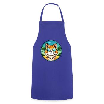 Maine Coon Katzenrasse Cartoon Sonnenbrille Strand - Kochschürze - Royalblau - Vorne - AI Model Male 185 dark (185cm)