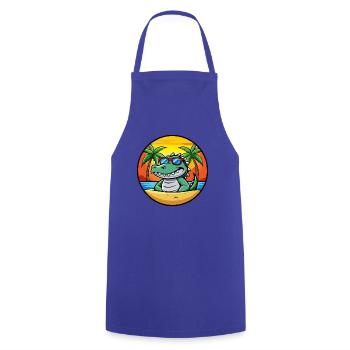 Krokodil Lustige Cartoon Sommer Strand Sonnenbrille - Kochschürze - Royalblau - Vorne - AI Model Male 185 dark (185cm)