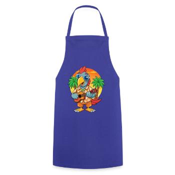 Drôle de perroquet d’été plage lunettes de soleil hawaïenne - Tablier de cuisine - bleu royal - Devant - AI Model Male 185 dark (185cm)