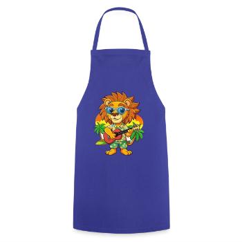 Funny Lion Summer Beach Sunglasses Hawaiian - Cooking Apron - royal blue - Front - AI Model Male 185 dark (185cm)