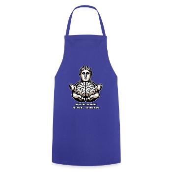 Please Use This Brain - Funny Stoic Design - Cooking Apron - royal blue - Front - AI Model Male 185 dark (185cm)