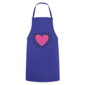 Pink Heart Burst Logo - Tablier de cuisine - bleu royal - Devant - AI Model Male 185 dark (185cm)