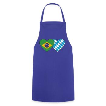 Brazil Bavaria Flag Heart used - Cooking Apron - royal blue - Front - AI Model Male 185 dark (185cm)