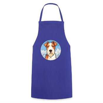 Draht Foxterrier Hunderasse Karikatur Kawaii Watercol - Kochschürze - Royalblau - Vorne - AI Model Male 185 dark (185cm)