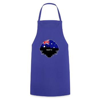 Perth Australien Flagge Skyline Silhouette Reisen - Kochschürze - Royalblau - Vorne - AI Model Male 185 dark (185cm)