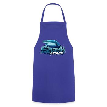 Shark Attack – Der ultimative Raubfisch - Kochschürze - Royalblau - Vorne - AI Model Male 185 dark (185cm)