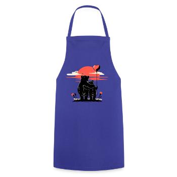Bär in Liebe - Romantischer Sonnenuntergang - Kochschürze - Royalblau - Vorne - AI Model Male 185 dark (185cm)