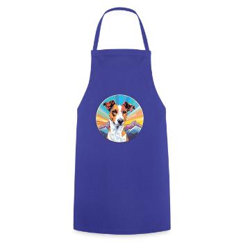 Glatter Foxterrier Hunderasse Cartoon Kawaii Waterc - Kochschürze - Royalblau - Vorne - AI Model Male 185 dark (185cm)