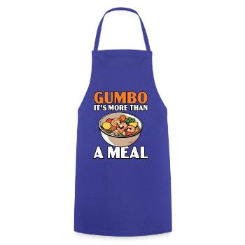 Gumbo-Liebhaber Foodie Louisiana Essen Cajun-Küche - Kochschürze - Royalblau - Vorne - AI Model Male 185 dark (185cm)