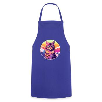 Havanna Braune Katze Bunte Karikatur Aquarell Illus - Kochschürze - Royalblau - Vorne - AI Model Male 185 dark (185cm)