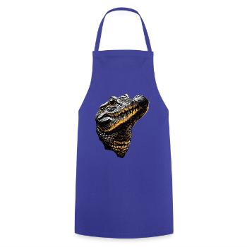 Krokodil Alligator Reptilien Kroko Liebe Krokodile - Kochschürze - Royalblau - Vorne - AI Model Male 185 dark (185cm)