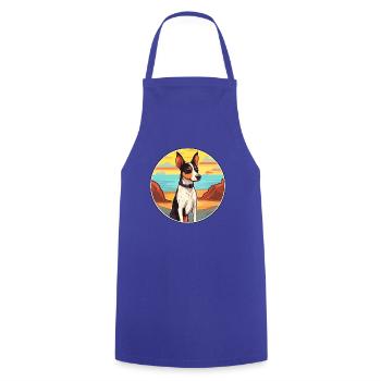 Decker Ratte Terrier Hunderasse Karikatur Kawaii Hund - Kochschürze - Royalblau - Vorne - AI Model Male 185 dark (185cm)