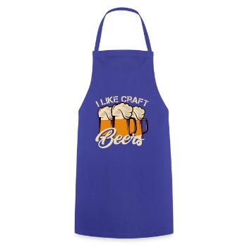 Craftbier Craft Beer Bier Brewery Selbstgebaut - Kochschürze - Royalblau - Vorne - AI Model Male 185 dark (185cm)