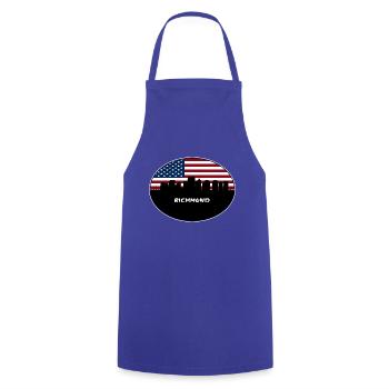Richmond Virginia USA Flagge Skyline Reise Souvenir - Kochschürze - Royalblau - Vorne - AI Model Male 185 dark (185cm)