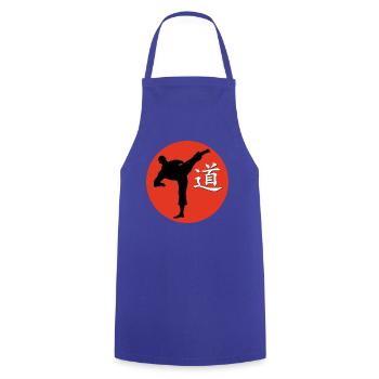 kungfukämper und schrftzeichen dao - Kochschürze - Royalblau - Vorne - AI Model Male 185 dark (185cm)