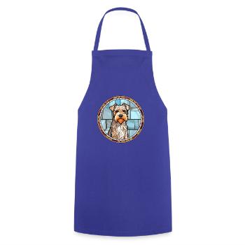 Sporting Lucas Terrier Hunderasse Buntglas Col - Kochschürze - Royalblau - Vorne - AI Model Male 185 dark (185cm)
