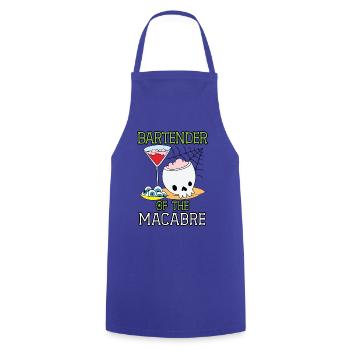 Barkeeper des Makabren Barkeeper Halloween - Kochschürze - Royalblau - Vorne - AI Model Male 185 dark (185cm)