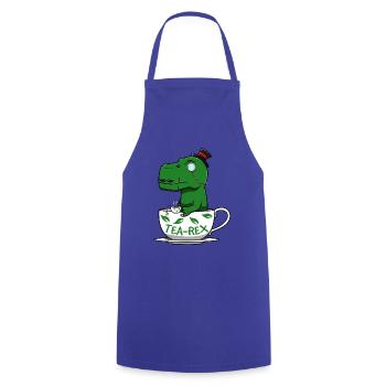 Tea Rex - Kochschürze - Royalblau - Vorne - AI Model Male 185 dark (185cm)
