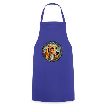 Lettische Jagdhundrasse Buntes Glas Wat - Kochschürze - Royalblau - Vorne - AI Model Male 185 dark (185cm)
